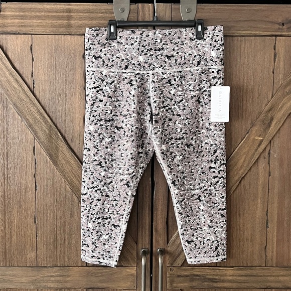 Athleta Textured 7/8 Tight Cropped Legging Meadow Decadent Chocolate Size 2X NWT - Picture 3 of 10